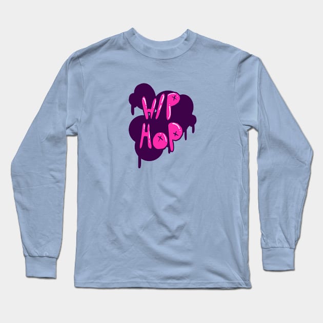 Pink Hip Hop Graffiti Long Sleeve T-Shirt by yogisnanda